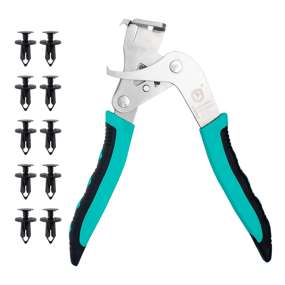 TEMU Car Clip Pliers And Disassembly Tools, 10pcs Rivets, 2025 New Efficient Multi-functional Car Clip Remover Tool, Easy To Remove Fasteners, Clips,