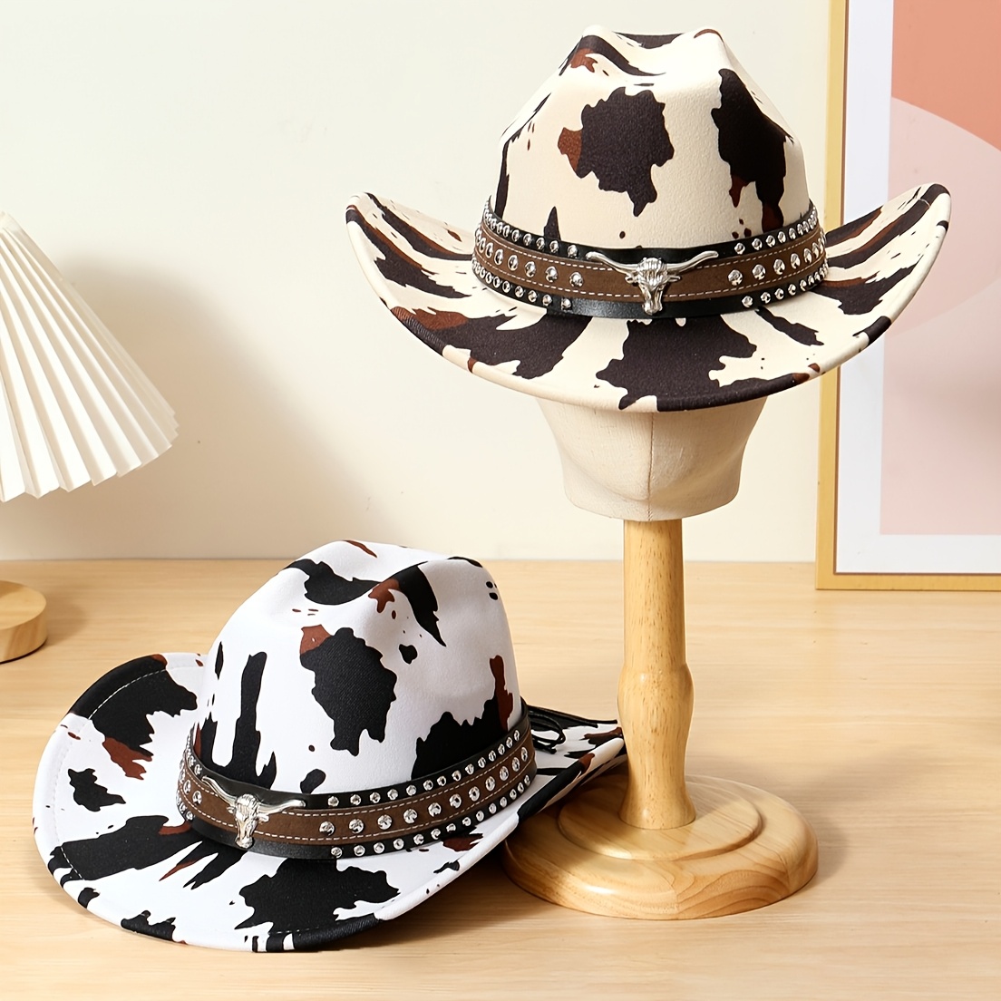 Striped Black and White cowboy hat 1pc cowboy hat black white striped design lightweight - Temu  main image 4