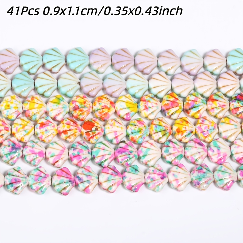 Bohemian Style Seashell Ceramic Beads for Jewelry Making, 41pcs Set