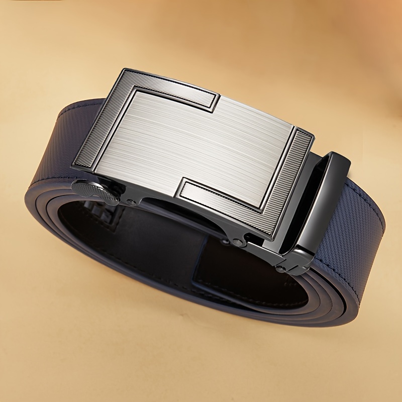 Oyifan Men's Belt Cowhide with Automatic Alloy Buckle for Daily Wear