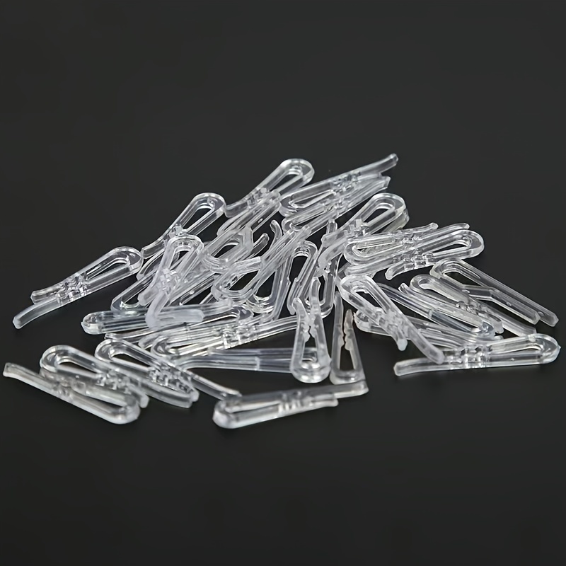 

50/100pcs Transparent Plastic Alligator Clips With Teeth - For Shirts, Ties, Socks & More - Ideal For Laundry Organization & Storage, Laundry Storage & Organization