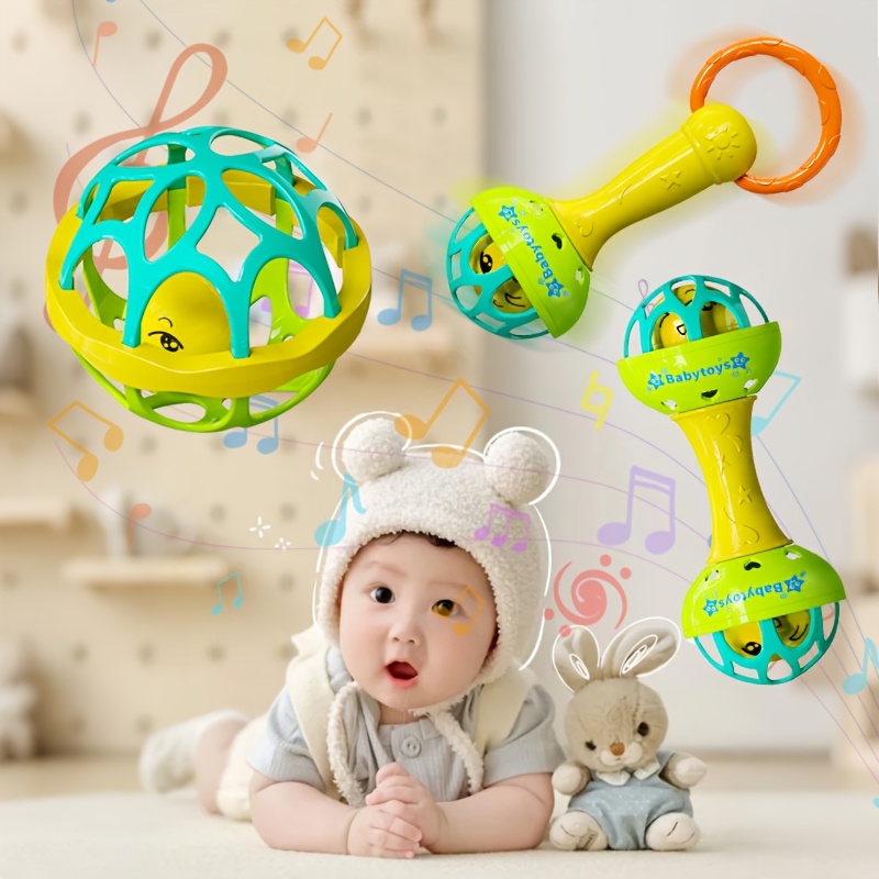 3pcs Vibrating Youngsters Hand Rattle Toy for 0-3 Years