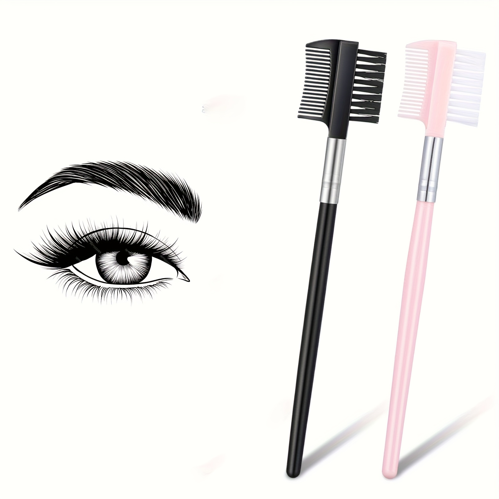 TEMU Separatore per Ciglia, per Sopracciglia da Donna, Spazzola e per Sopracciglia a Testina per Eliminare le di Mascara, Modellare e Definire le