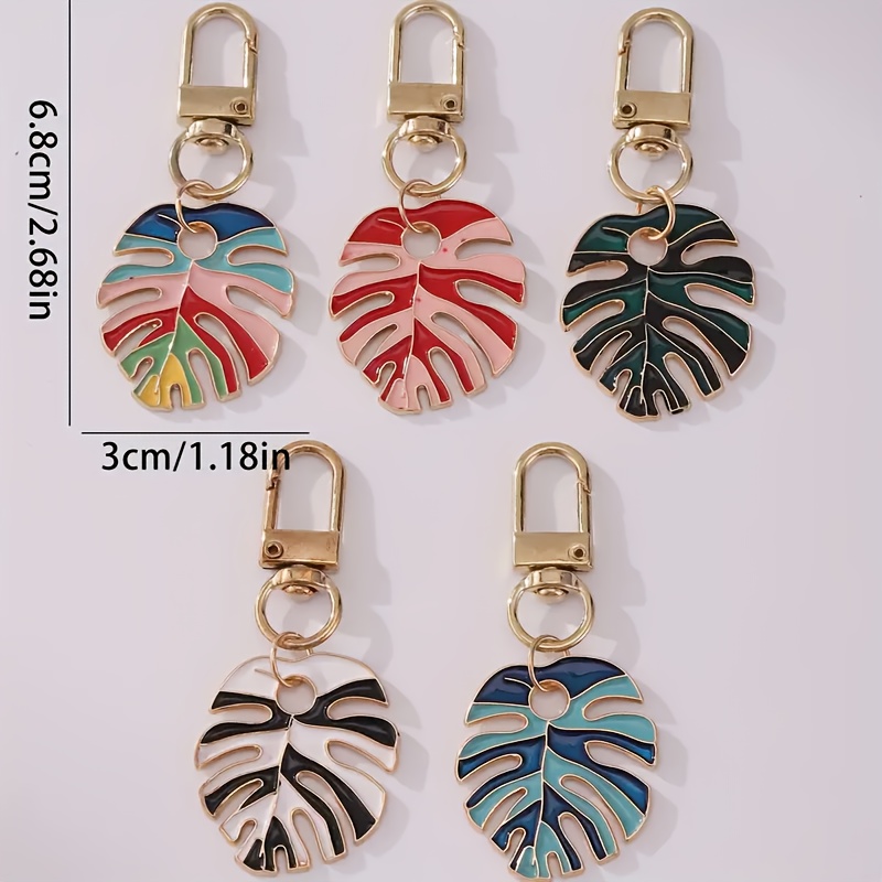 Leaf-Shaped Keychain Compatible for Handbags & Purses