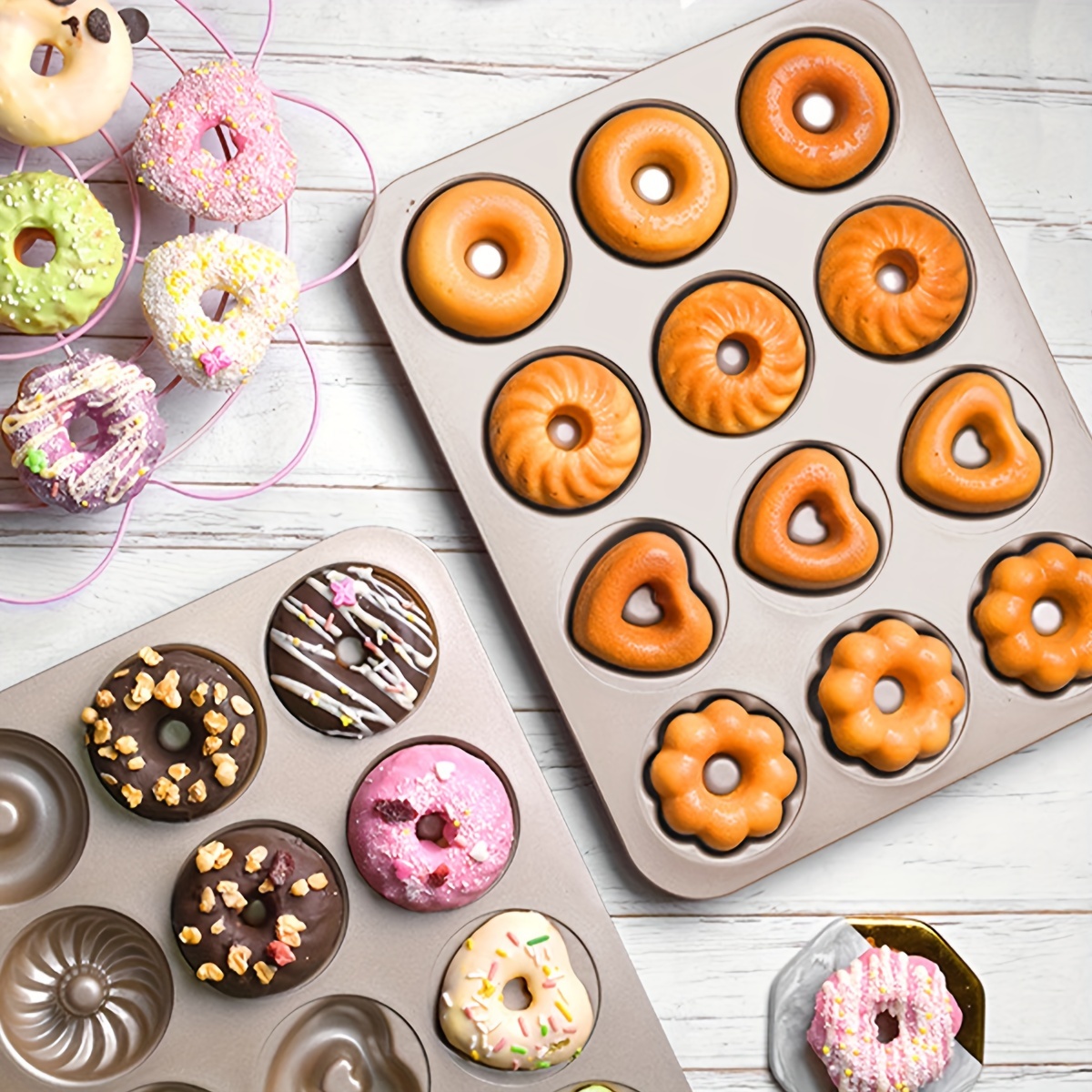 

Quality, Vintage-style Donut & Muffin Baking Pan - 6/9/12 Cavity Metal Kitchen Tool For Cakes, Pancakes & More