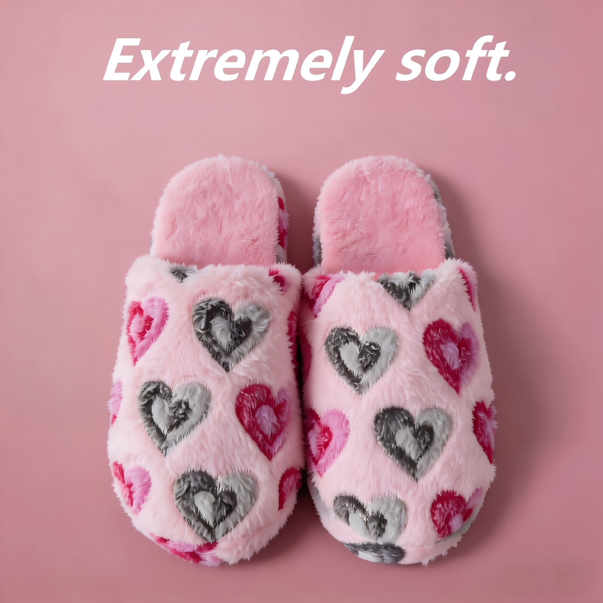 TEMU Pattern Spring/autumn Women's Slippers, Indoor Plush Comfortable Shoes, Couple's Style Floor Slides, Women's Home Slippers, Slip-on Flat Shoes,