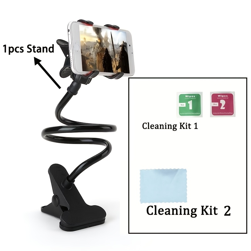 TEMU 1 Soporte para Teléfono + 2 Herramientas de Limpieza, Soporte Flexible Universal de Manguera de para Teléfono, Soporte para Tableta, Estable