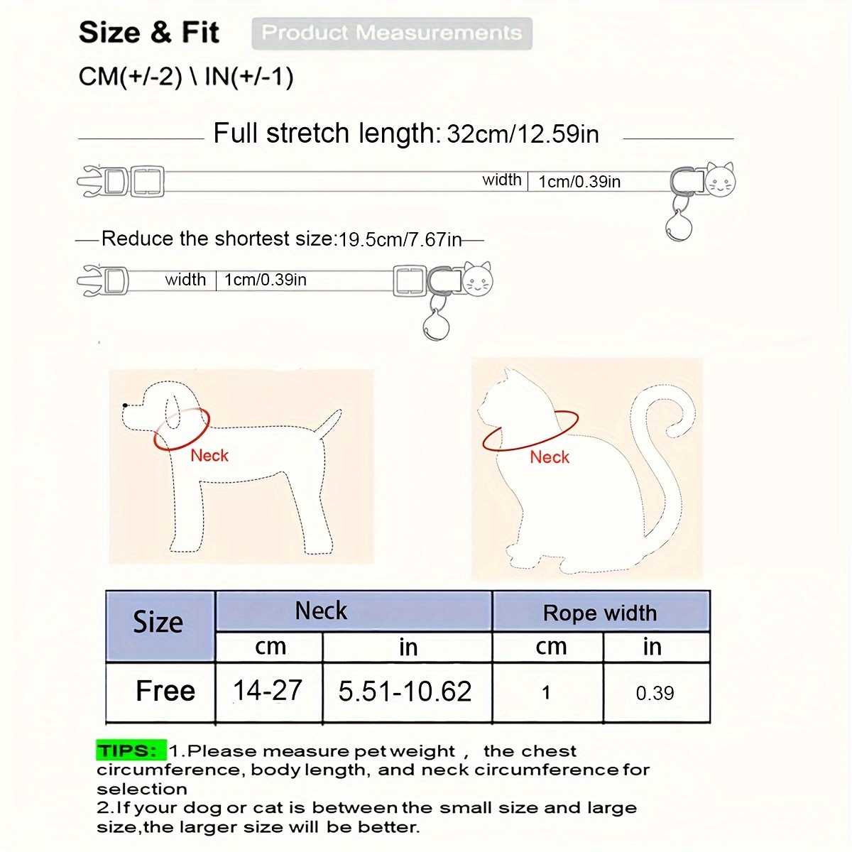 adjustable nylon pet collar with embroidered     bell charm   cats and small dogs Product details 3
