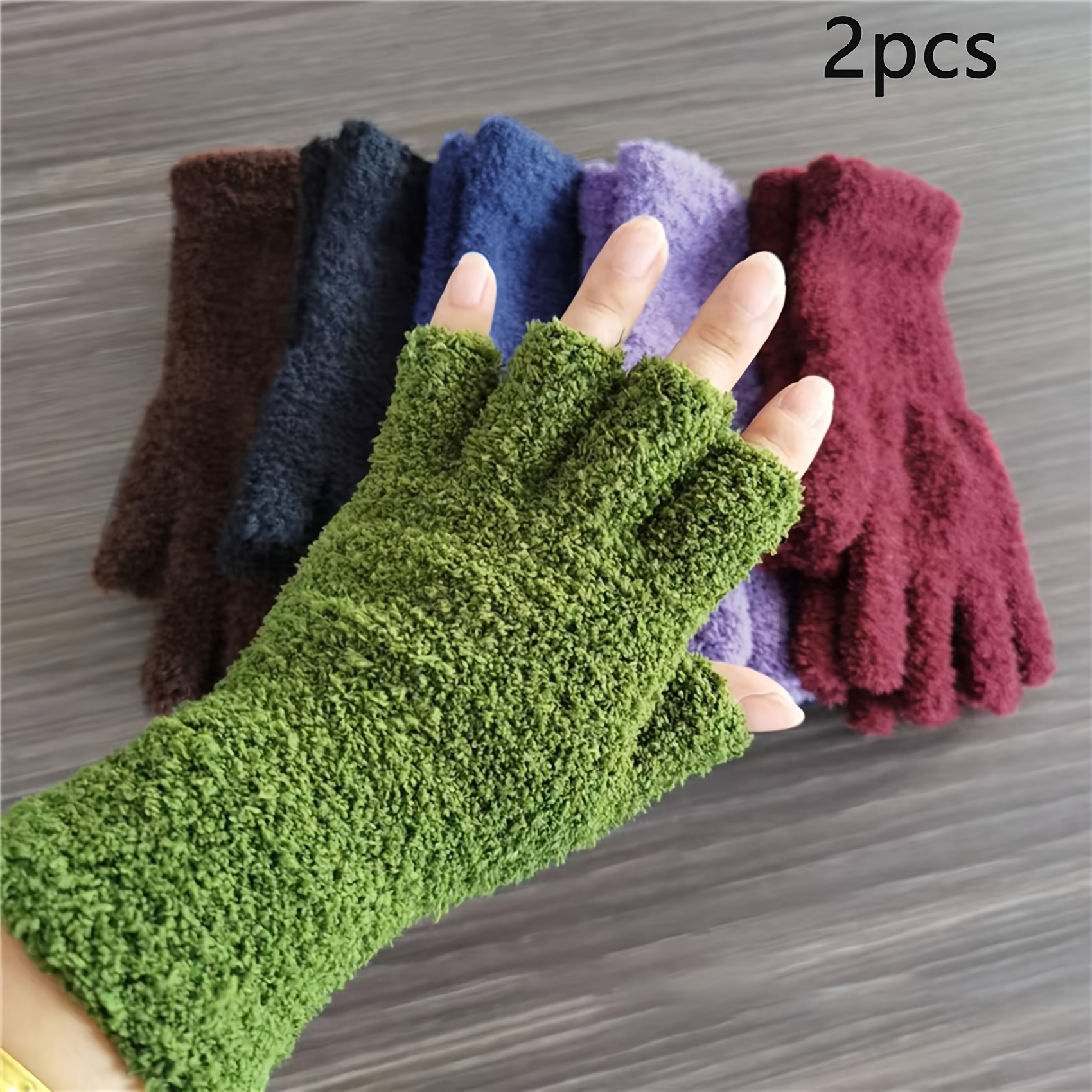 

Stretchcomfort, Long Wrist Fingerless Gloves, Autumn And Winter Long Knitted Warm Plush Half Finger Gloves For Men And Women