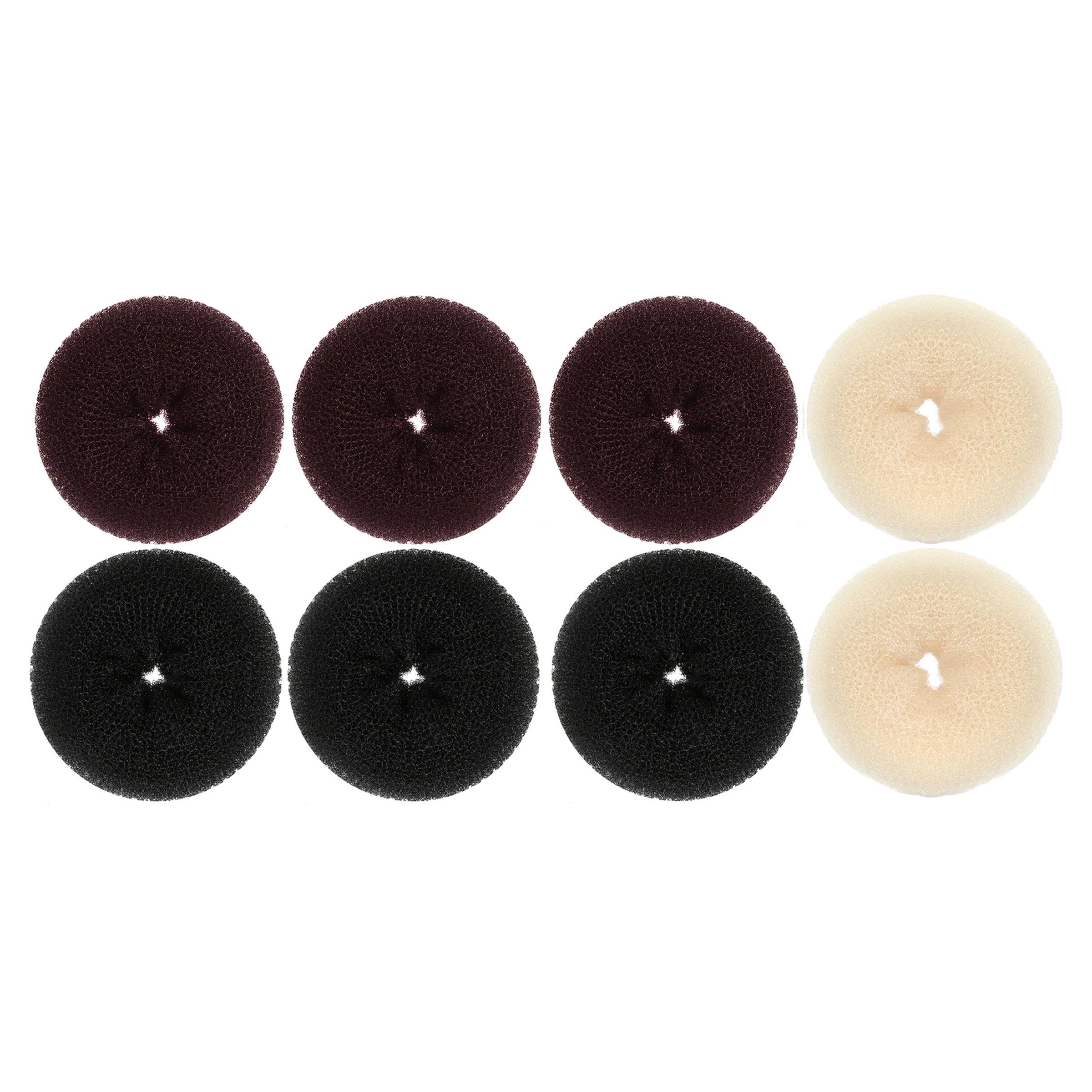 E-shop 8-teiliges Donut-Haarknoten-Set, Ballett-Haarknoten-Maker, minimalistischer Haarring in Unifarben mit Spitzen-Detail für trendige