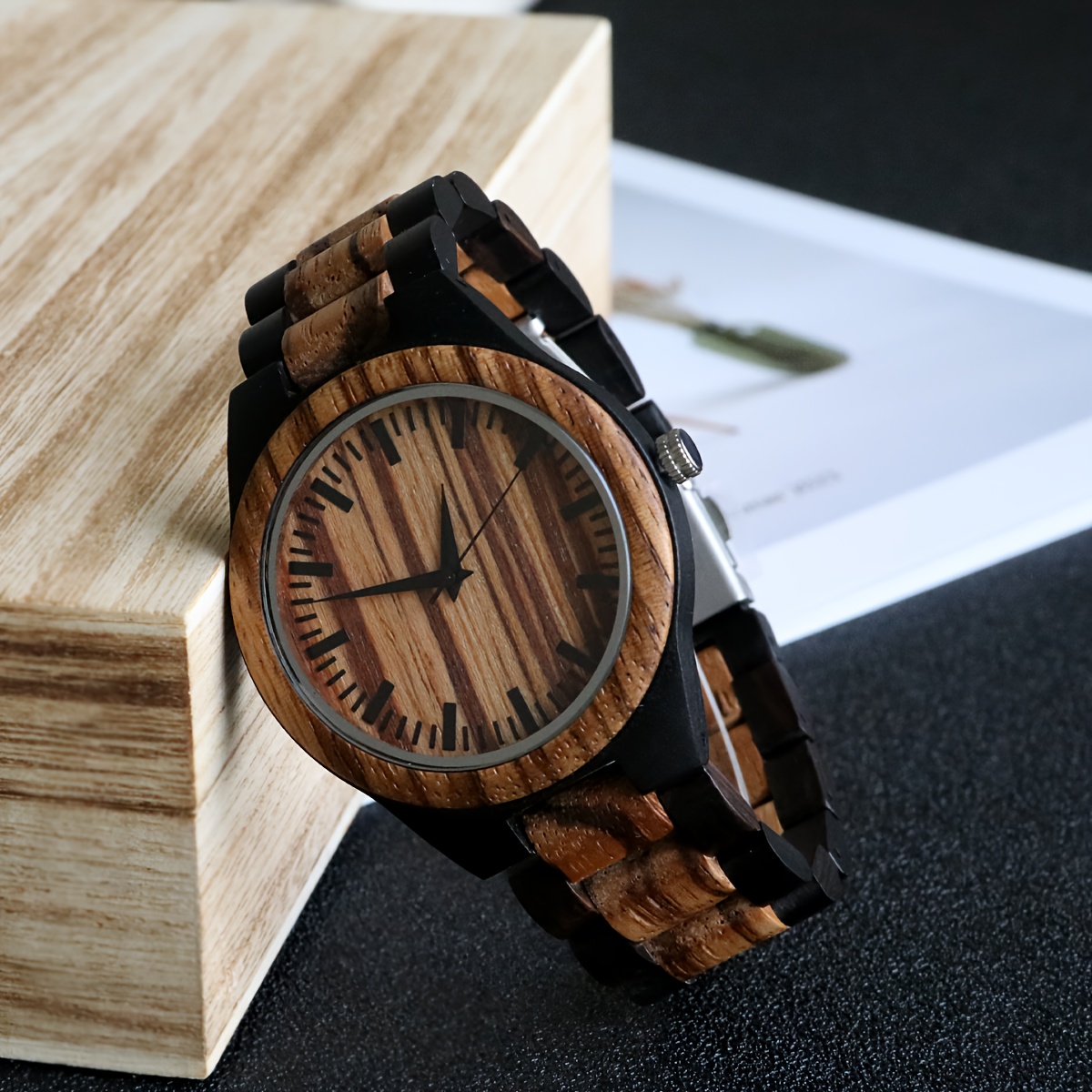 Holzuhr Herrenuhr Holzoptik Holzuhren Für Männer: Kostenloser