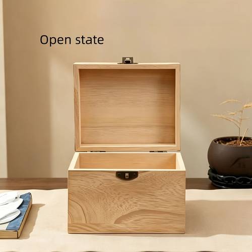 photo de l'article boîte à bijoux en bois pour coiffeuse, boîte de rangement à couvercle rabattable, étui de rangement pour papeterie de bureau, organisateur de bureau, boîte à documents à tiroir. application multi-scènes, convient pour coiffeuse, table de cosmétique, bureau détude