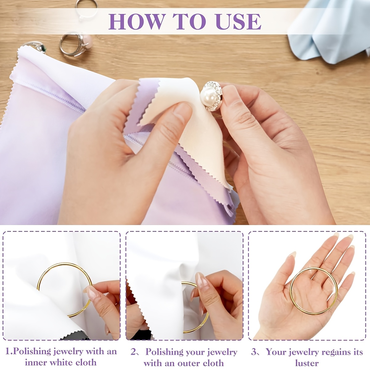 Jewelry Cleaning Cloth for Polishing Golden & Sterling Silver