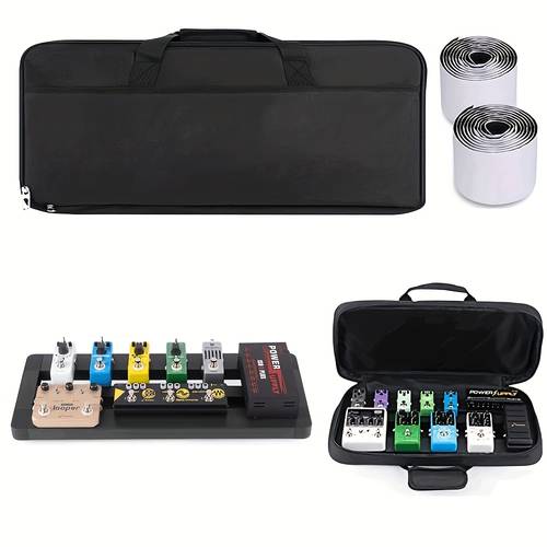 aluminium-pedalboard aus legierung mit tragetasche und klettverschluss - verstellbares pedalboard für die aufbewahrung von gitarreneffekten, tragbar und