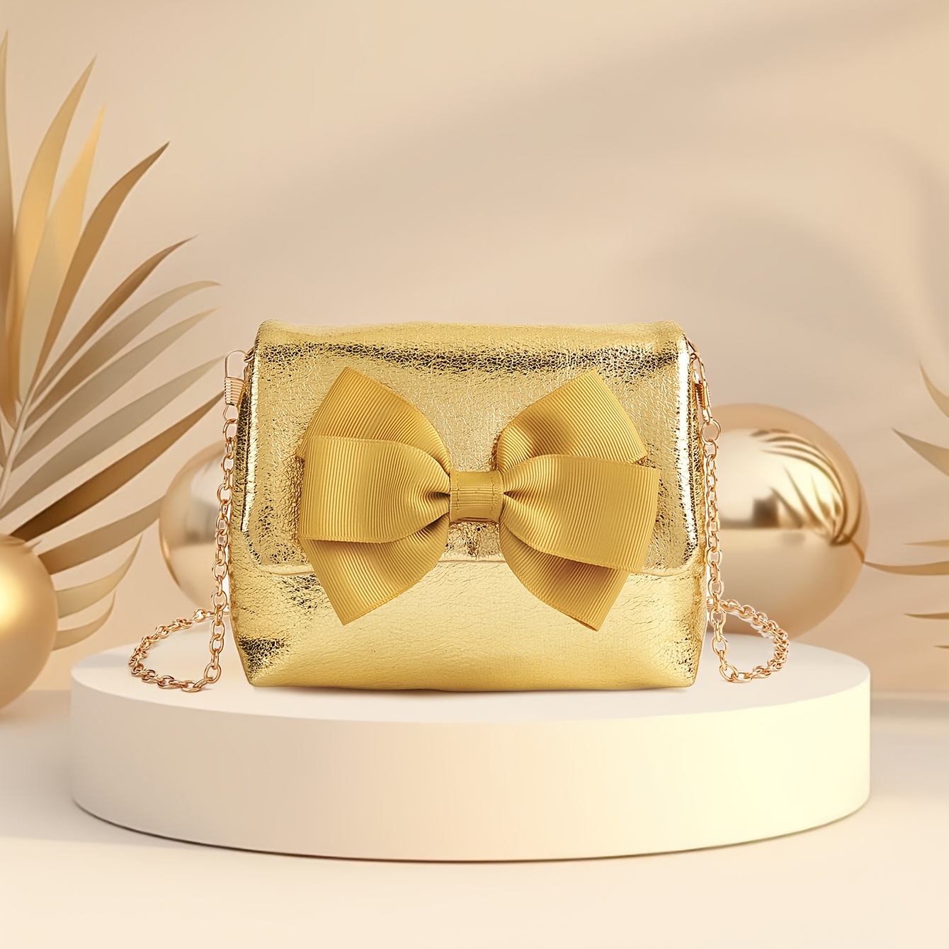 Image of 1pc Of A Princess Bow Chain Crossbody Bag, A Mini Coin Purse, Perfect As A Dress Accessory