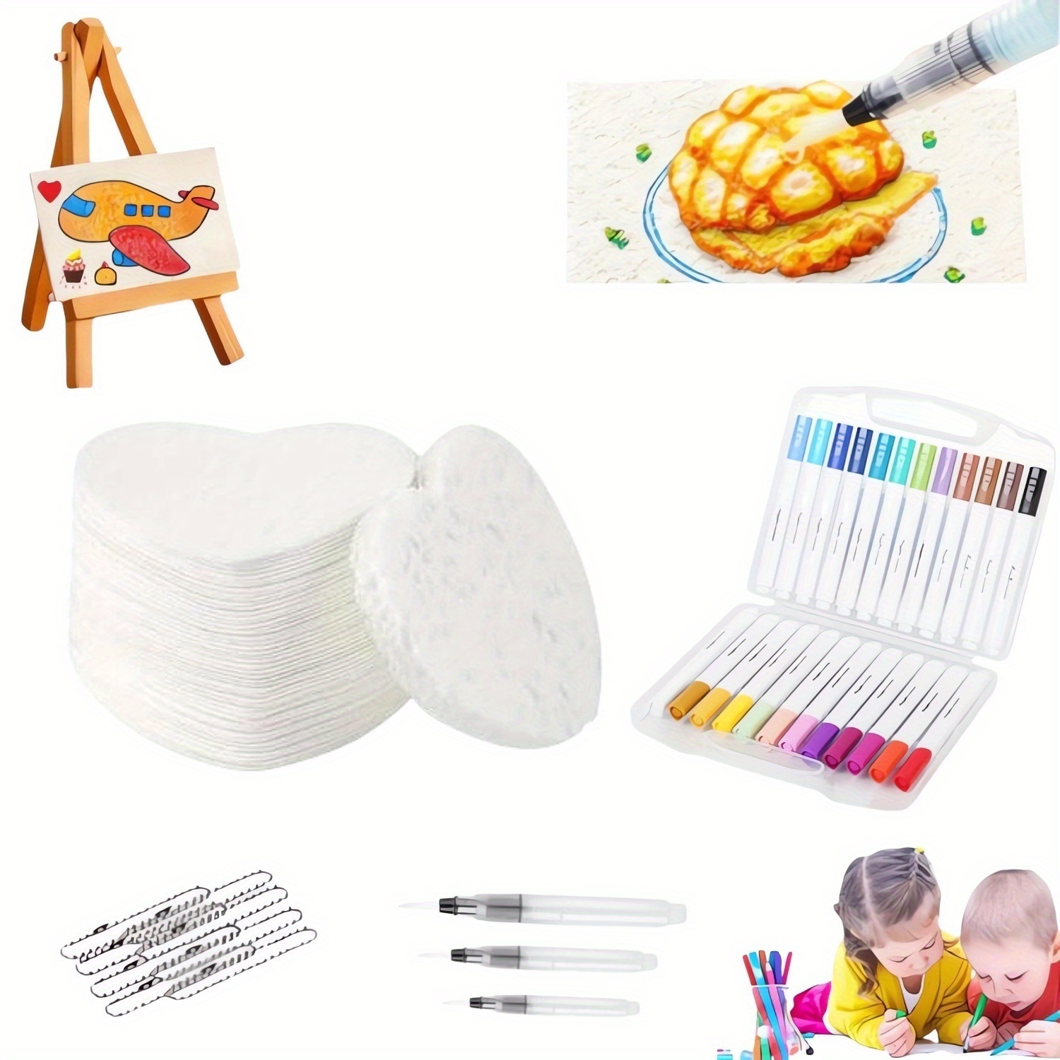 Kit De Peinture Gonflante Magic Foam Pour Enfants - 28 Feuilles, 12 Feutres, 3 Pinceaux à Eau, Perles - Activité Créative 3D - 7