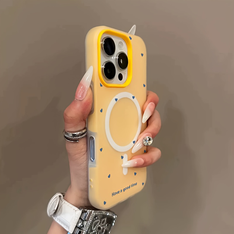TEMU para Teléfono - para Teléfono - Un Pantalla Llena de Corazones Verdes, una Minimalista Tipo Macarrón Color Verde Esmeralda Tipo Gel, Dos en Uno,
