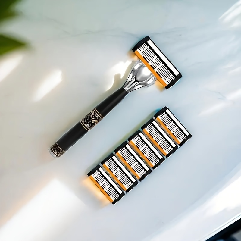 Luxury Men's Stainless Steel Razor Set with Skin-Fitting Blades