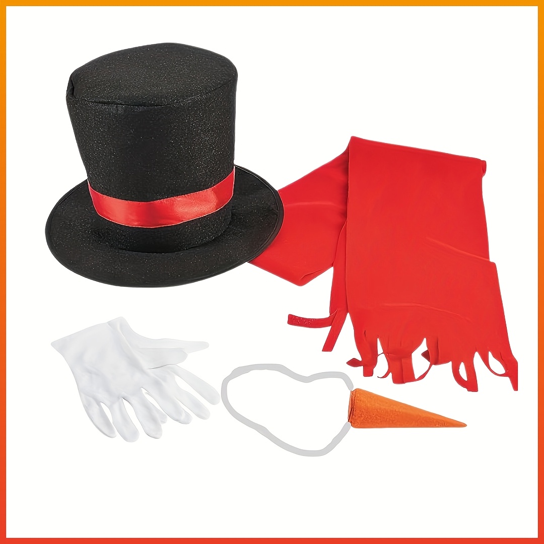 

Chapeau Haut Noir Élégant - Matériau Lavable à , Électricité, Plumes, pour les Célébrations, Noël et les Événements d'Halloween