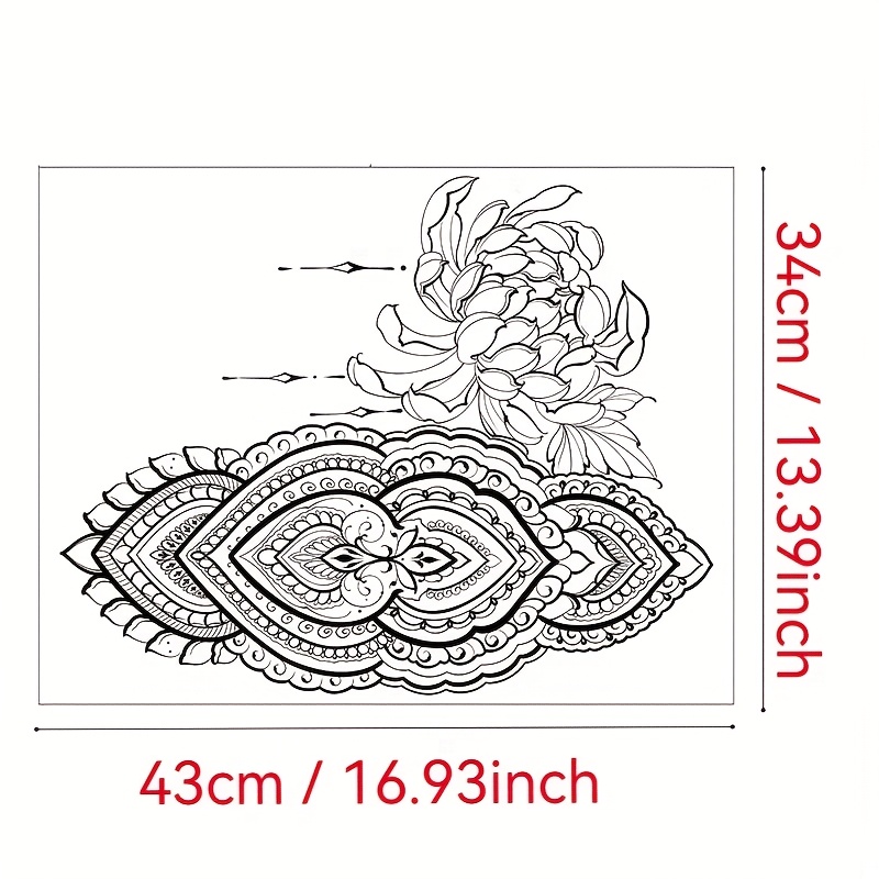 Large Temporary Tattoos Women Temporary Neck Long Lasting Temp Fake Tattoo Mandala Body
