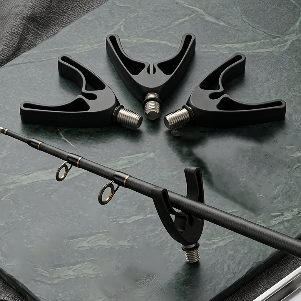 Image of 4pcs Fishing Rod Rest Set, Carp Rod Holder Head For Rod Pod Stick, Match Coarse Fishing Rod Support Tackle Accessories