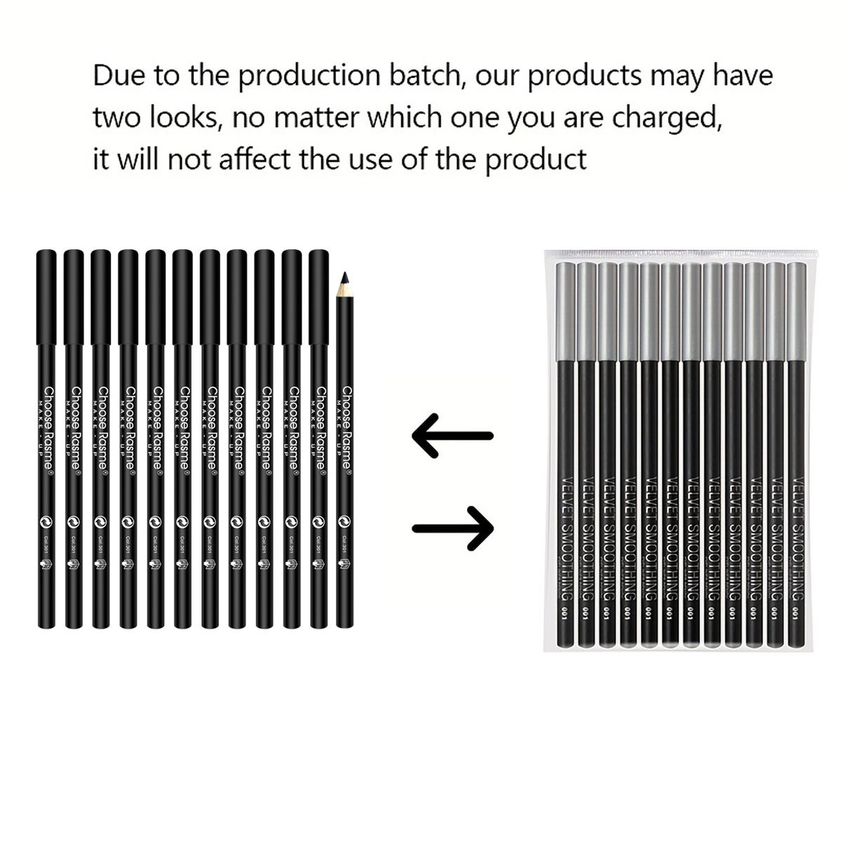 Image of 12pcs Black Eyeliner Pencil, Wooden Rod Pen, Solid Eye Liner With Makeup, Eyeliner, Makeup