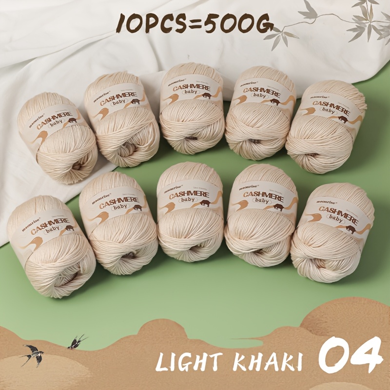 TEMU 10pcs Set = 500g Cashmere Wool Blend Yarn, Soft And Fluffy With A Fine, Finish. Offers A, Warm, And . Suitable For Knitting Sweaters, Vests,