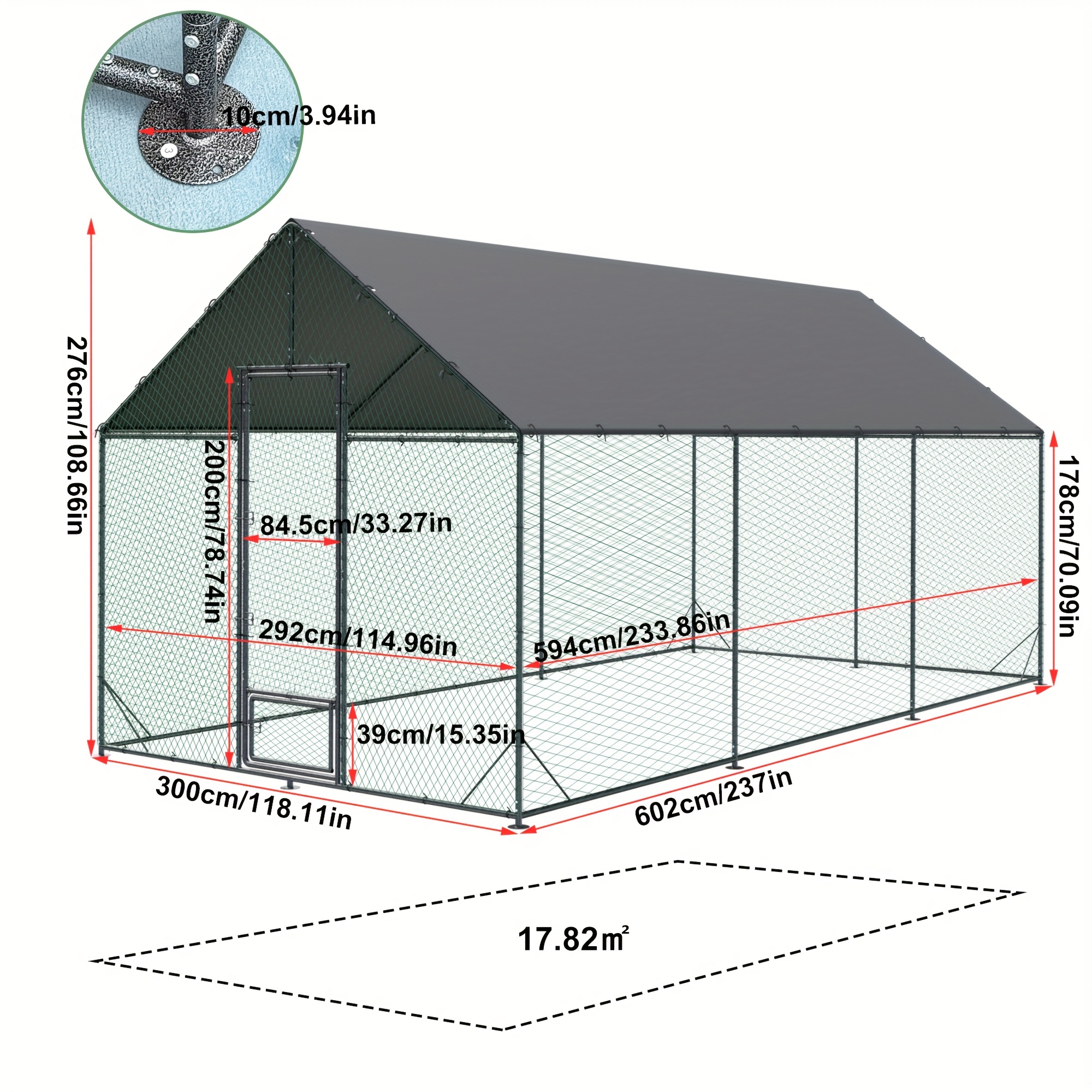 Image of Chicken Coop, Outdoor , Extra Large With Lock, Chicken House, Poultry House, Suitable For Chicken Coops, Small Animals, Bird Cages, Pet Cages, Without Battery