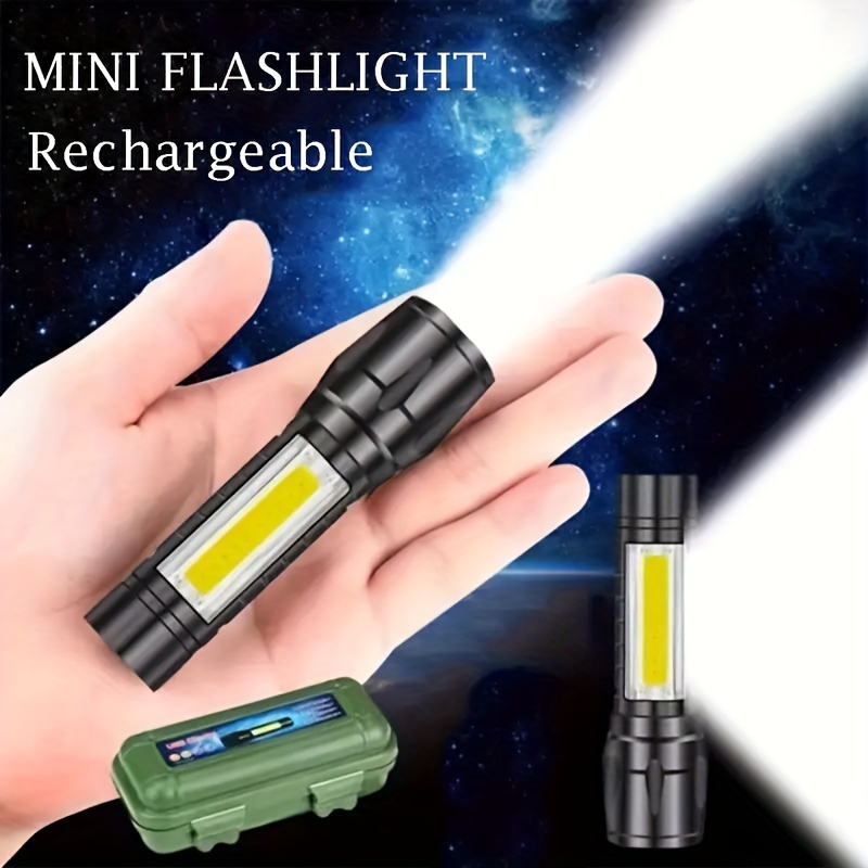 Linternas magnéticas LED de alto lúmenes recargables, 100000 lúmenes, súper  brillante, potente linterna 8 modos con luz de trabajo COB, zoomable, IPX7