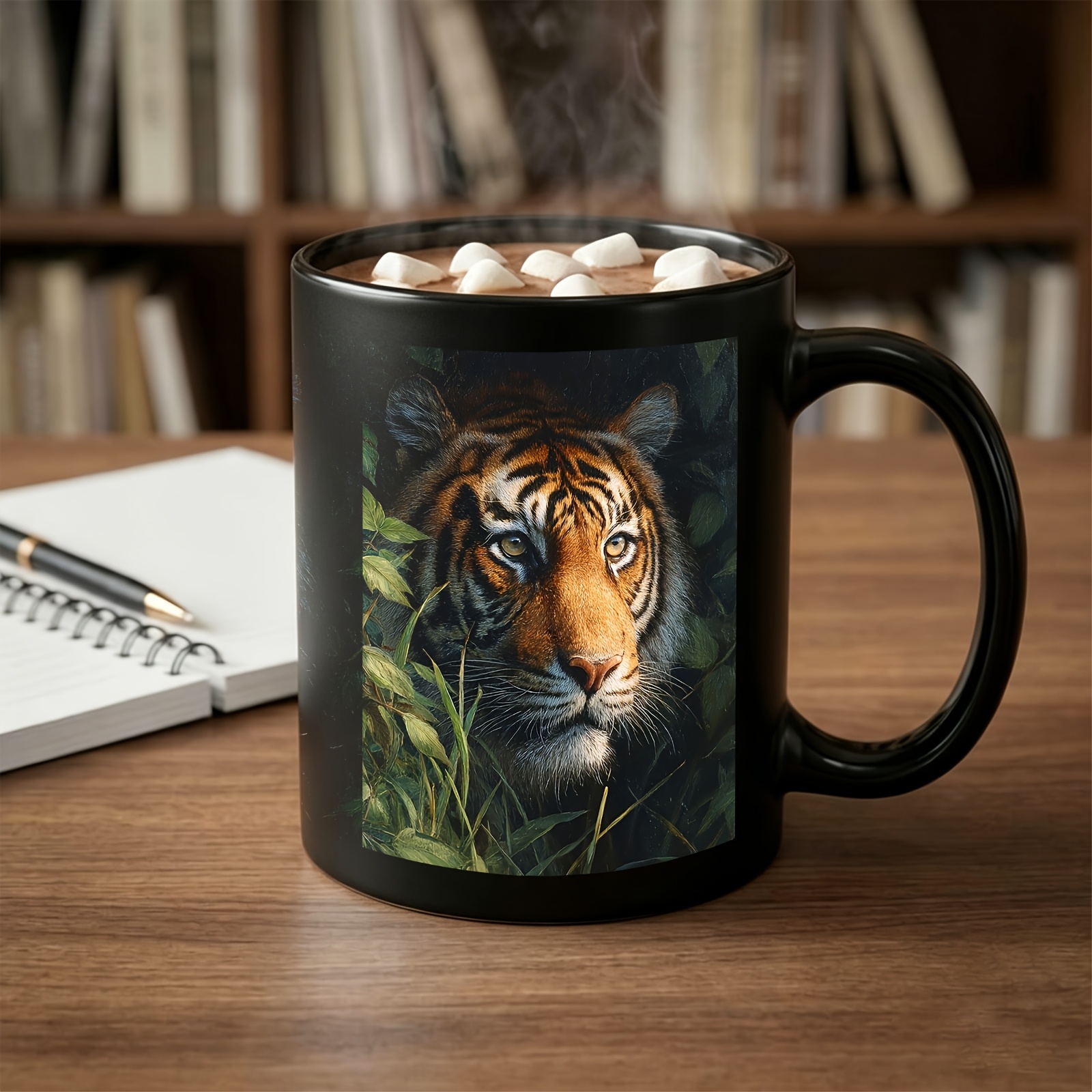 1pc   a mug with   tiger   ceramic printed novelty mug dishwasher safe useor as a gift for  
