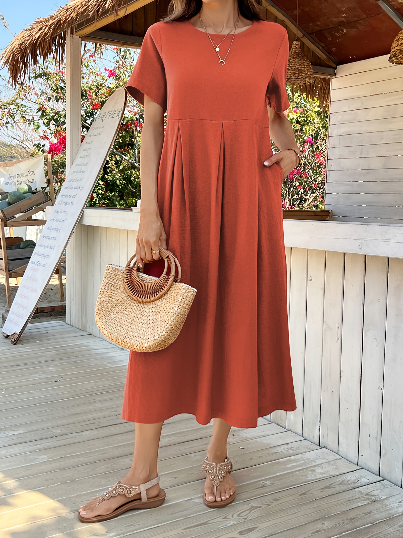 linen dresses sold on Temu Republic of Korea