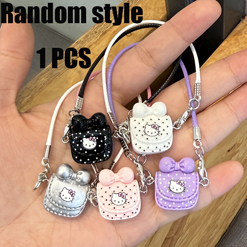 Image of Random 1pc Hello Kitty Phone Charm, Creative Neck Strap Accessory, Bag Lanyard Charm, Phone Decoration