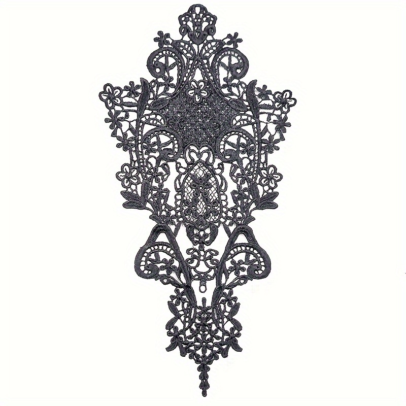 

Elegant Lace Embroidered Applique Patch - Water-soluble Fabric, 3d For Dresses & Skirts - -on Corsage Collar Accessory In