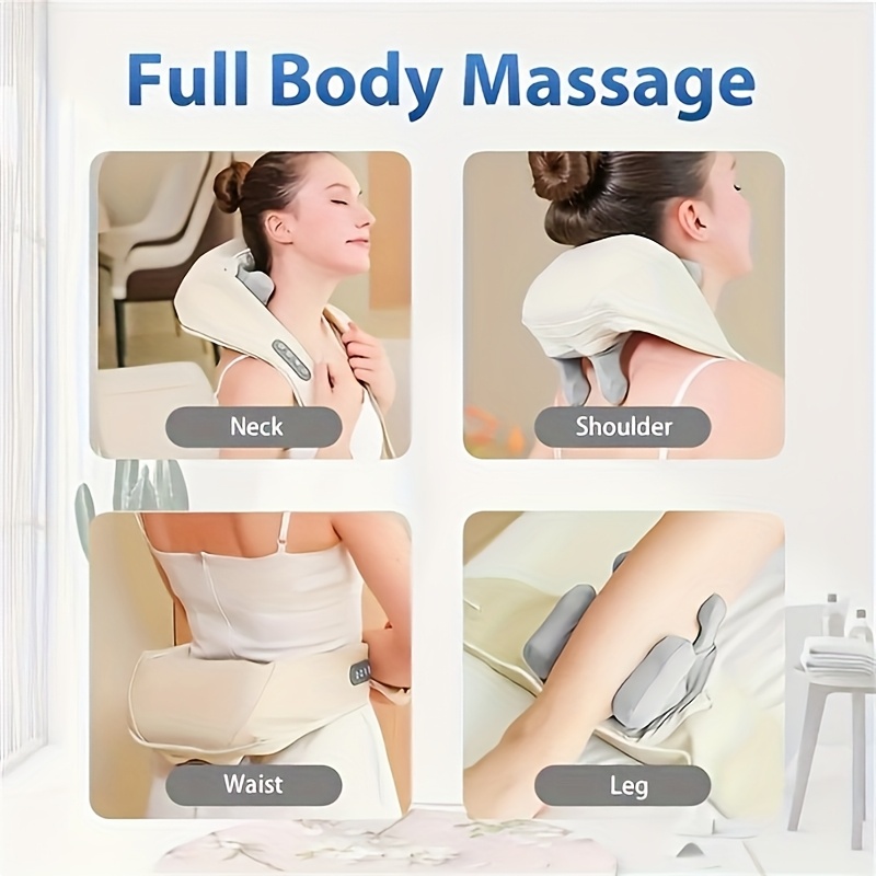 neck massager for the neck shoulders waist and legs a relaxation massage   acupressure 3d   tissue kneading   for home office or travel details 2