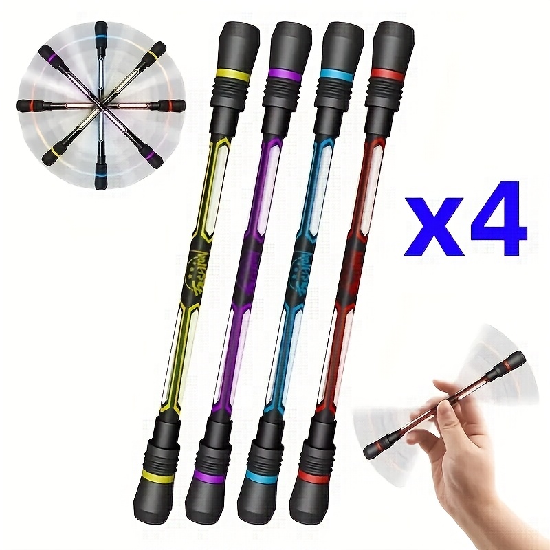 

4pcs Fidget Spinner Pens, , Plastic Material, Non-slip Grip, , For Adults And Students, Office Supplies With Random Colors