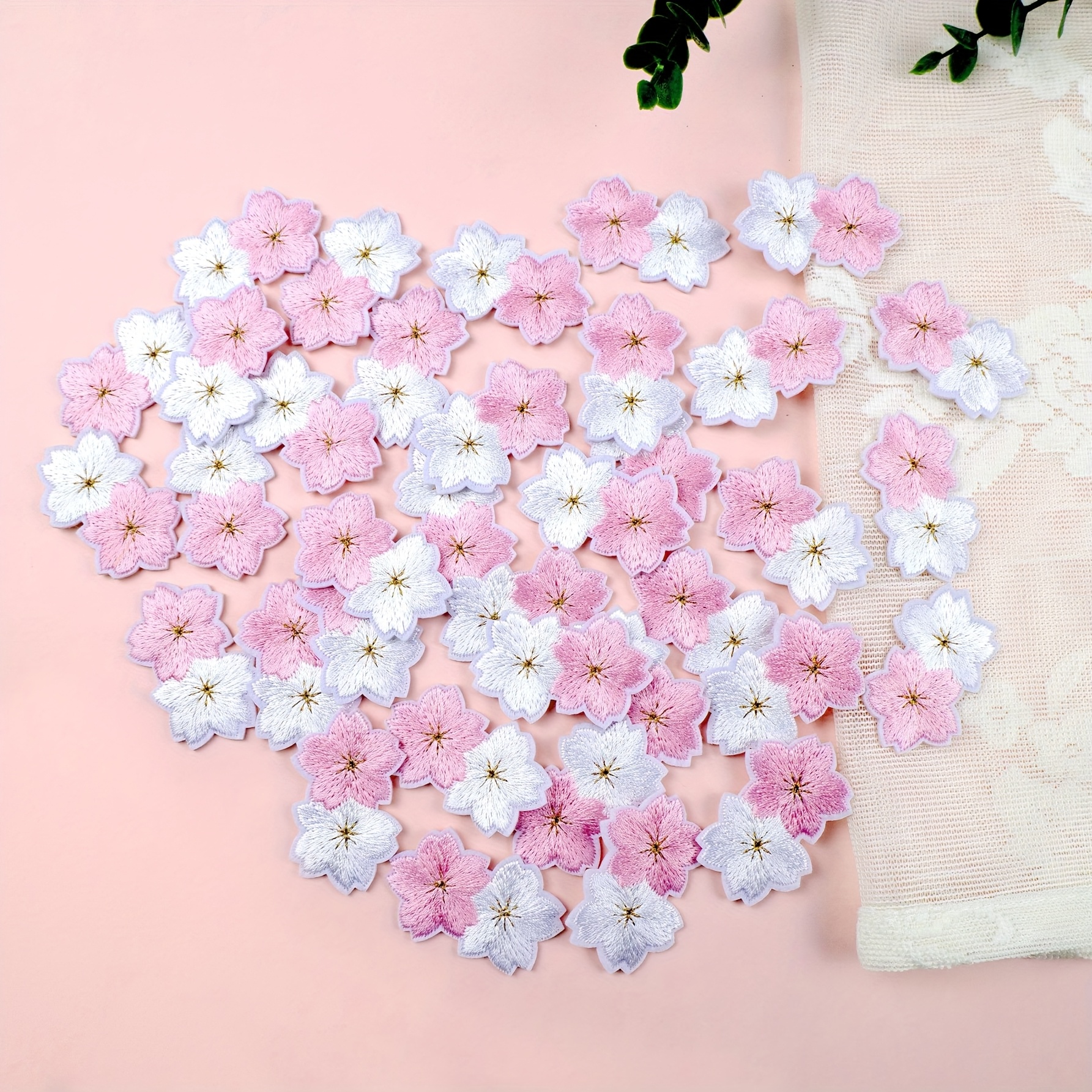 Image of 36pcs Cherry Pattern Embroidery Patches, Sewing Embroidery Patches For Clothes, Shoes, Bags, Hats, Jeans Additions