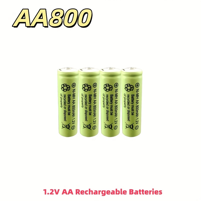 E-shop Ossian AA 1,2V 800mAh wiederaufladbare Ni-MH-Akkus (Hochkapazität 1200 ) – Langlebige AA-Akkus mit geringer Selbstentladung, kompatibel mit