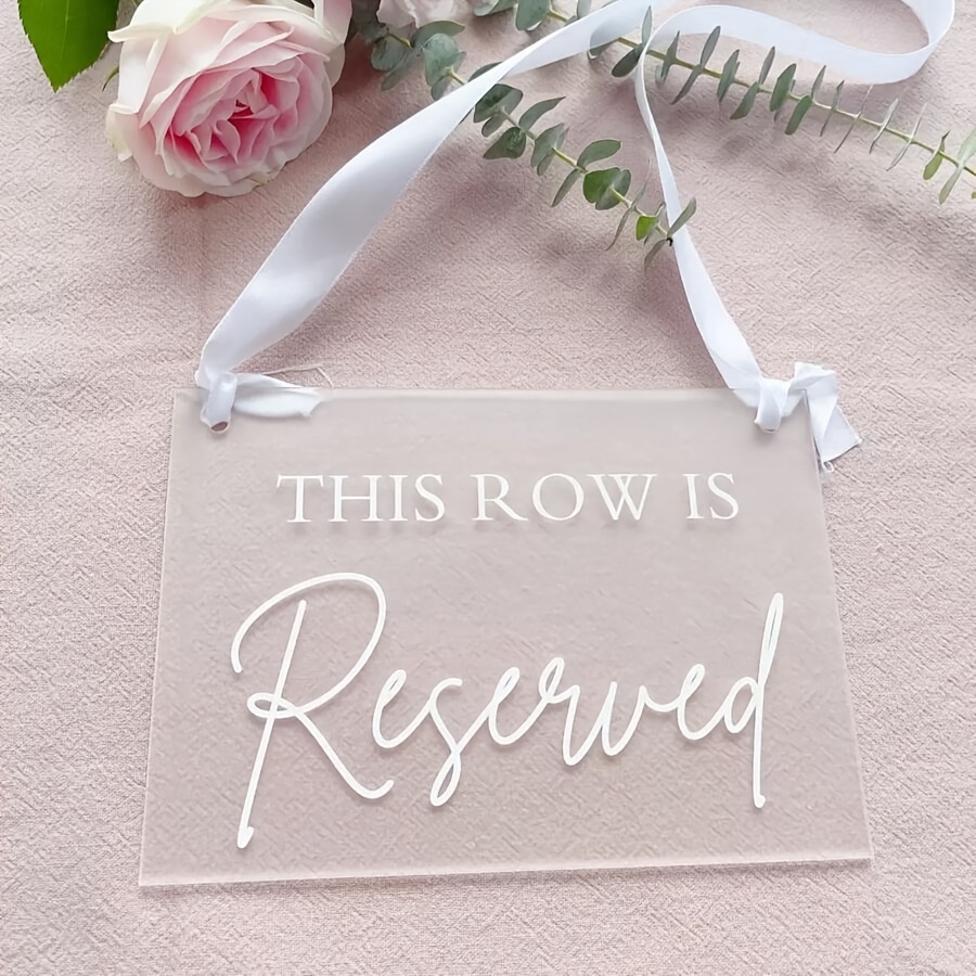 TEMU [2d Flat] 1 Reserved Wedding Row Sign, This Seat Is Reserved Sign, Chair With Reserved Row Acrylic Sign, Acrylic Reserved Seat Sign