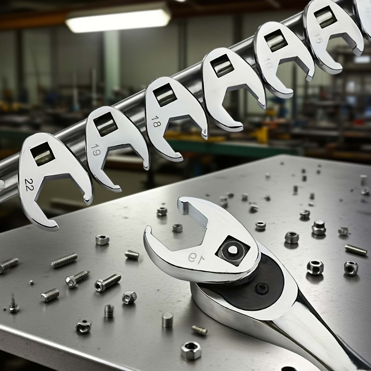 10-In-1 Wrench Set with Interchangeable Head Design