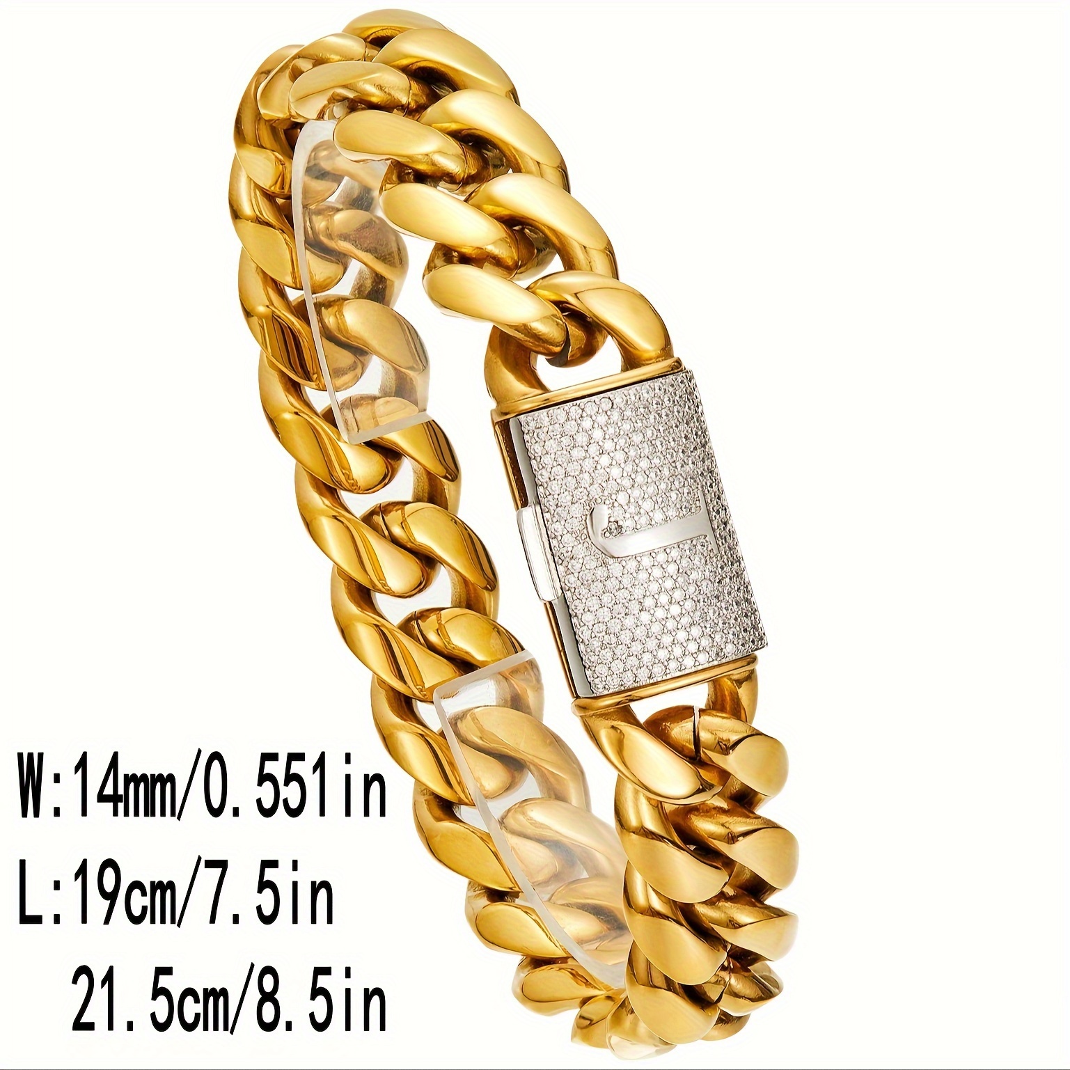 13mm Miami Cuban Link Chain Set Gold & Silver Iced Out Rhinestone Necklace And Bracelet For Men Hip Hop From Chengzhisuda, $7.05