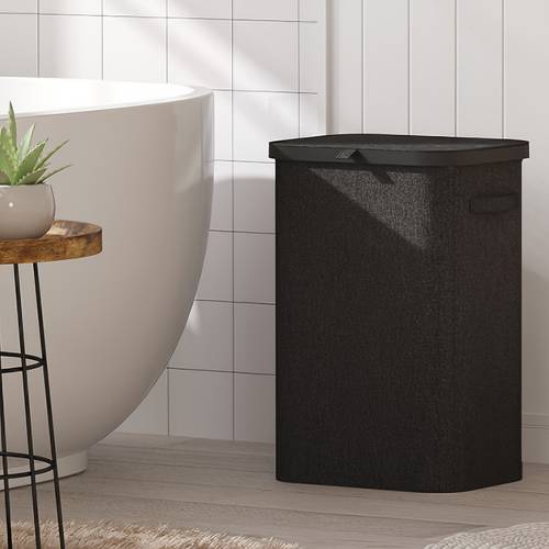 1pc Luxury 85L Laundry Basket with Lid, Detachable Washing Bag & Plastic Handles - Large Freestanding Foldable Hamper with Side Carry Handle and Removable Liner, Premium Fabric for Solutions in Laundry Room, Bedroom, Bathroom, or Dorm, Laundry Baskets