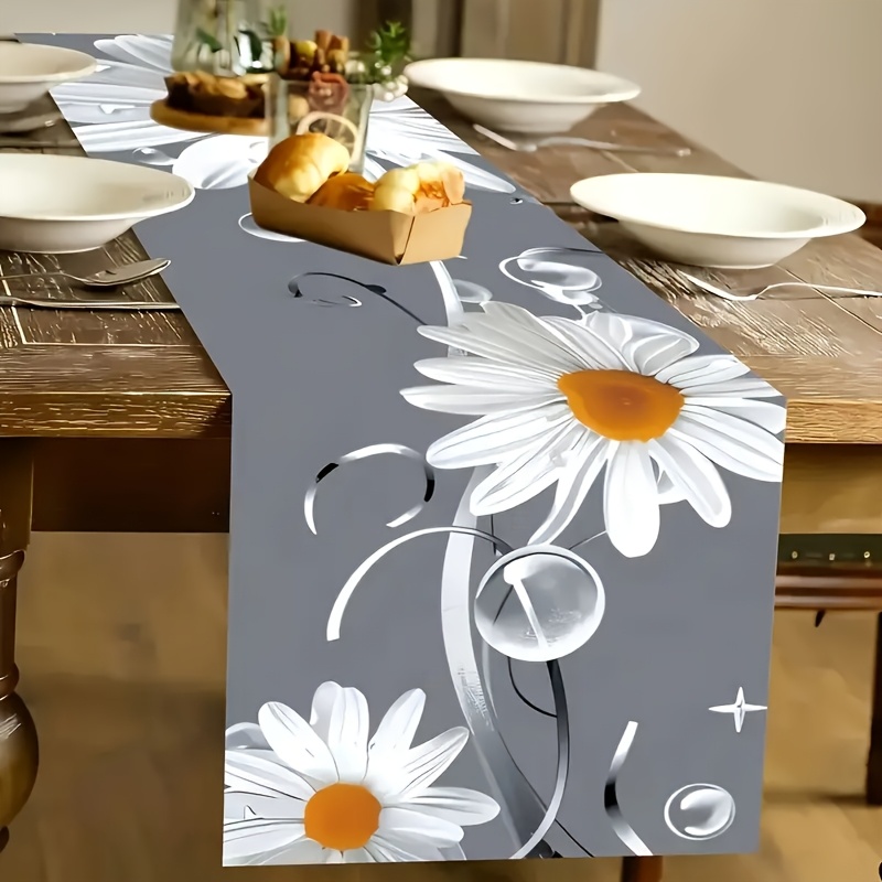 

Water Drop Table Runner - Polyester, Rectangular, Indoor/outdoor Dining, Parties & Holiday Decor