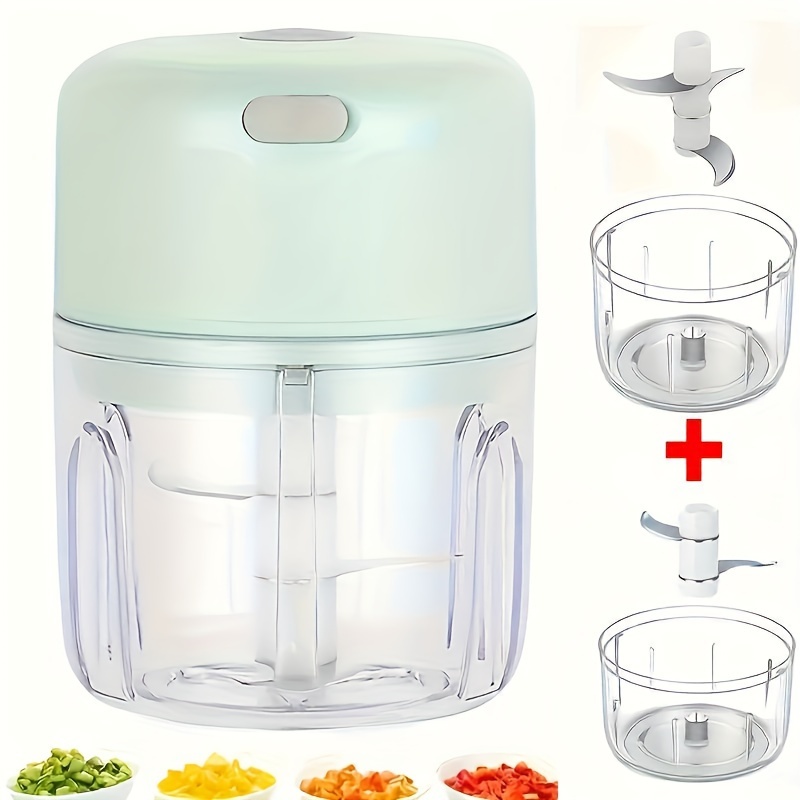 usb rechargeable mini electric garlic chopper food mill portable   for mashing garlic ginger chili onion meat durable plastic 36v safe voltage easy clean kitchen appliance garlic masher sleek appliance transparent container Product details 0