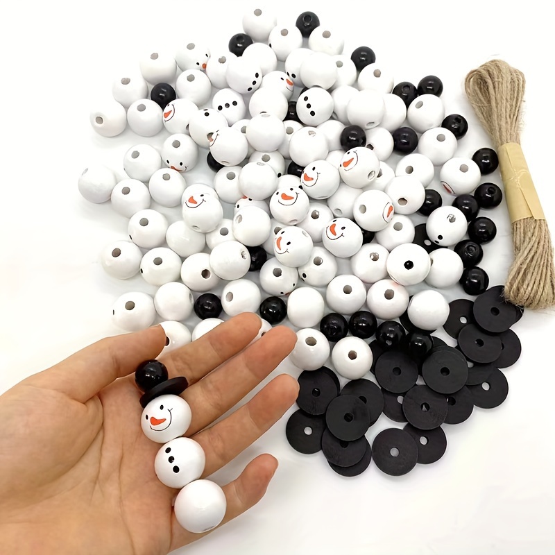 150 pezzi di perline di legno con   di  , decorazione per feste di natale a casa, non richiede energia, forniture per artigianato
