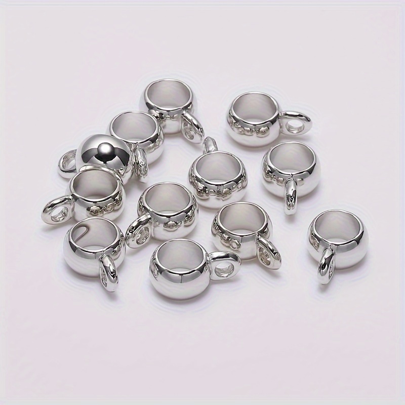 Pack Of 50 Pendant Clip Clasps, Round Beads With A Large Hole, Bead Spacers, And Loose Beads For Jewelry Crafting Supplies