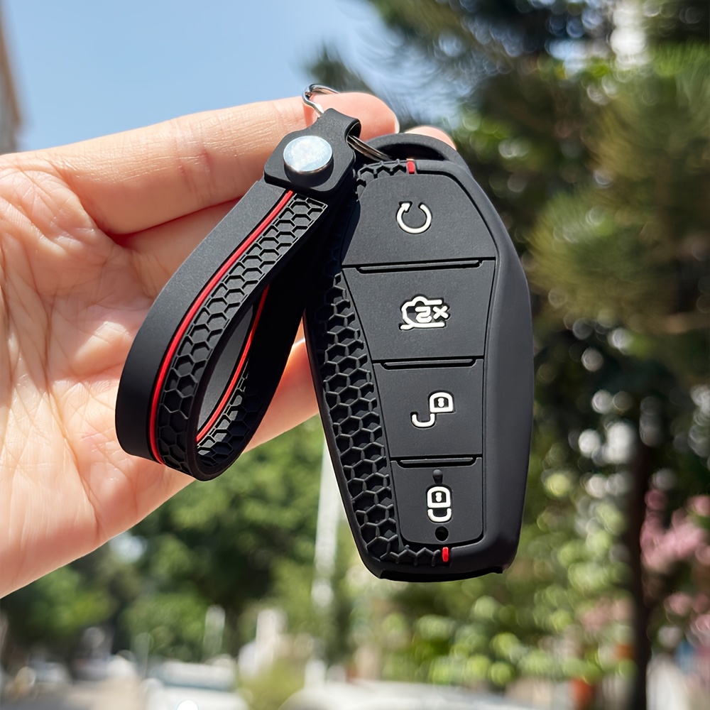 E-shop Für BYD Autoschlüsselanhänger Gehäuse Fernbedienungsschale mit Schlüsselanhänger Vollschutzabdeckung Schlüsselkappen Organizer für Seal 2025/e7