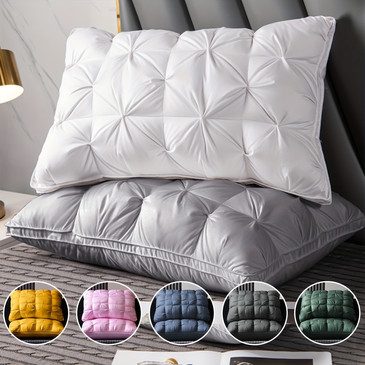 

1pc, Hotel Fluffy Pillow Insert, Neck Support Sleeping Pillow, Comfortable Pressure Relax, Light Luxury Bed Pillow, Suitable For Bedroom, Home, Dorm