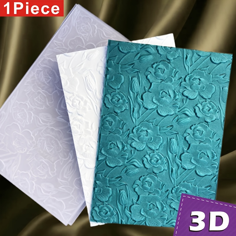 

1pc Elegant Embossed Folder, Transparent Plastic Flower Theme For Diy Scrapbooking, Card Making, Gift Labeling, Home Decor Craft , Photo Album Background