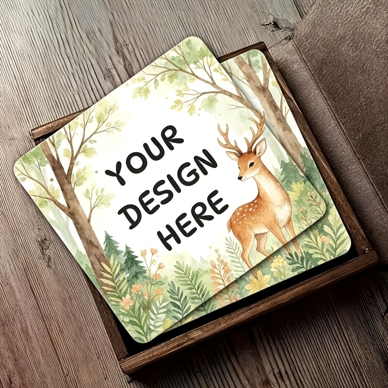 TEMU Customizable Cardstock Square Coasters, 200pcs 9x9cm/3.54x3.54in, Personalized Photo Party Beer Mats, Stain-resistant And Portable For Outdoor,