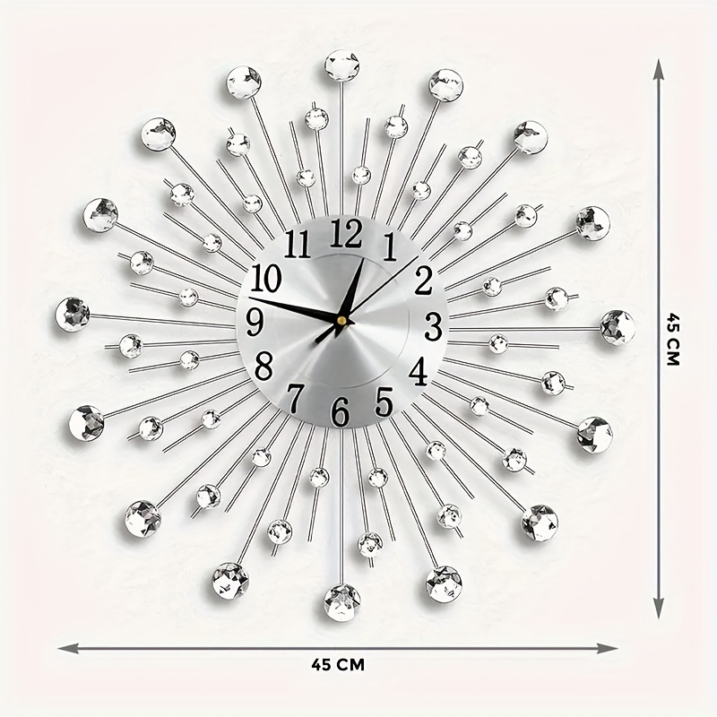TEMU Holdfiturn Wall Clocks Modern Wall Clock Flower Wall Clock Clock 45cm For Living Room Bedroom Home Wall Art Decoration